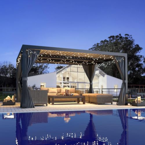 MELLCOM 10 by 12 foot louvered pergola, alternative finish
